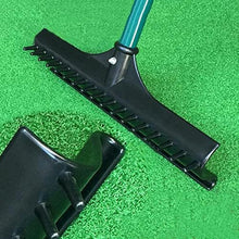 Level Lawn, Golf Sand Bunker Rake, Plastic Shank Aluminum Rod Heavy Duty Soil Lawn Leveler Tool Stainless Steel Lawn Push for Yard Golf