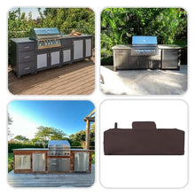 Covers & all Outdoor Kitchen Island Cover, Customize Left Right & Straight Shapes,12 Oz Waterproof UV & Weather Resistant Patio BBQ Grill Island protector with Handles Air Vents (Coffee)