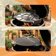 Extra Large Cast Iron Plate Setter with All-Round Lifter Compatible with XLarge Big Green Egg,19.5" Heat Deflector Smoking Stone for Smoking,Grilling,Indirect Cooking Fits XL BGE Accessories