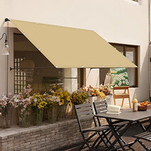 GJMDCMA Outdoor Sun Shade Canopy 2.6 x 8.5 m Breathable Waterproof Sail Awning Patio Umbrella for Garden Balcony Terrace Beige Sunshade for All Weather
