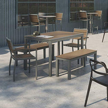 Olio Designs Series Ivy Rectangle Patio Table, Mocha/Silver