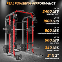 Hipicute Power Cage Smith Machine 2400 LBS All-in-One Red