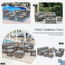 HTERWQEA 7 Pieces Wicker Patio Furniture Set, Outdoor PE Rattan Sectional Sofa Couch with Table, Patio Conversation Set for Backyard, Deck, Garden, Porch, Outdoor Couch