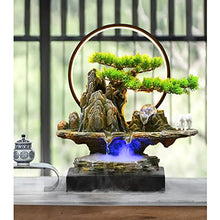 Tabletop Fountains Tabletop Water Fountain Rock Falls Fountains Indoor Waterfall Fountain Tabletop Fountains Chinese Artificial Bonsai Interior Decorations with LED Light Desktop Water Fountain (Size