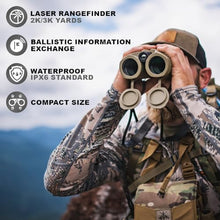 Force Technologies ATN 10x42 Laser Ballistics Binocular with Laser Rangefinder, Bluetooth, Ballistic Calculator and Mobile App Sand