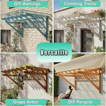 Wood Window Awning Door Canopy Patio Shelter Wall Mounted, Grapes Vines Trellis Heavy Duty, Garden Arbors for Outdoor Yard Balcony(Brown,6.56ft L x 4.26ft W)