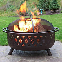 Outdoor Fire Pits 36 Inch Large Bonfire Wood Burning Patio & Backyard Firepit for Outside with Spark Screen, Fireplace Poker, and Round Cover