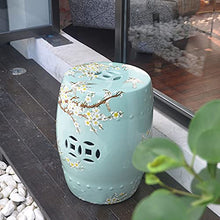 AthuAh Outdoor Stool, Ceramic Drum Stool，Dressing Stool, Embroidered Pier，Garden Decorative Stool, Suitable for Garden, Patio, Lawn,Home Indoor & Outdoor