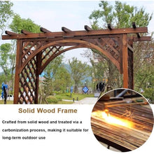 Etlegor Wooden Garden Arbor, Wooden Arbor Trellis for Plant Climbing, Wedding Ceremony Decoration Pergola for Garden Backyard, Lawn(Brown-A)