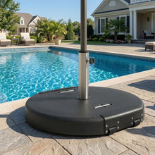 AMZSTAN Outdoor Umbrella Base with Wheels, 133 lb Heavy Patio Umbrella Stand with Concrete Core and Resin Frame, Mobile Market Umbrella Holder for Garden and Deck