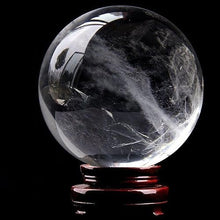 FOTCFATEV Round Rock Quartz Crystal Ball Gemstone Figurine with Stone Stand, Polished Divination Sphere for Yoga Feng Shui Home Decor,62~65mm