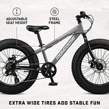 Mongoose Argus ST Kids Fat Tire Mountain Bike 20-Inch Wheels Grey