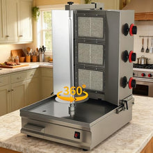 XHINBWYEK Turkey & Shawarma Oven Rotisserie Kebab Machine Infrared Burner, Automatic Rotation and Adjustable Distance, 3 Propane Controls Up to 750°F,Vertical Skewers, Stainless Steel