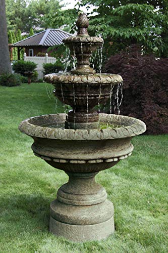71" Chanticleer Fountain Two Tier - Outdoor Concrete Garden Fountain