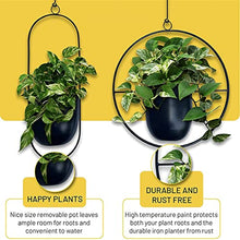SDREYKUF 2pcs Metal Hanging Flower Pot Chain Wall Hanger Planter Basket Holder for Home Garden Balcony Decoration
