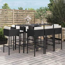 KGTKGTYER 9 Piece Patio Bar Set. Poly Rattan Garden Pub Furniture