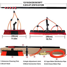 Cleaning Brush Window Cleaning Pole Kit Telescopic Window Cleaner Pole Kit for Photovoltaic Solar Panels (30cmbrush 12FT/3.6M)