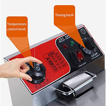 Dntum Fryer Basket, Electric Fryer 6L 2500W Single Fryer with Oil Filter, Commercial Fryer with Thermostat and Timer Function, Easy Cleaning