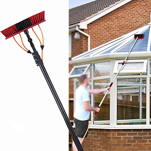 SHENUZ Water Fed Pole Kit Water Fed Telescopic Brush, Outdoor Window Cleaner, Extendable Cleaner Conservatory Roof, Cleaning Photovoltaic and Solar Panels,20FT/6M