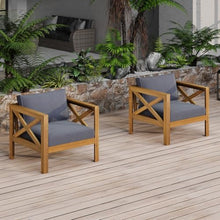 Hassyee Patio Bistro Set with Coffee Table for Living Room, Dining Room, Outdoor Wood Armchairs and Table Set with Removable Cushions for Balcony, Poolside, Garden, Lawn (Dark Grey 4 Chairs)