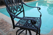 GrandPatioFurniture.com CBM Patio Elisabeth Collection Cast Aluminum 5 Piece 48" Bar Set Black Brown