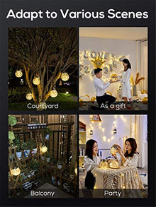 Solar Light Outdoors Waterproof Solar Power Light for Garden Decoration Round/Square Balcony Holiday Lighting (Size : Large ice lamp) (Square)