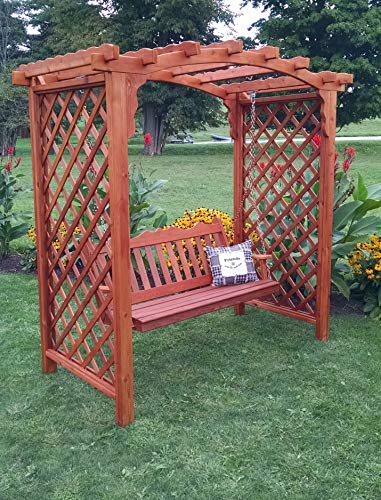 Backyard Crafts Amish-Made Jamesport Style Cedar Arbor with Swing 5' Wide Unfinished