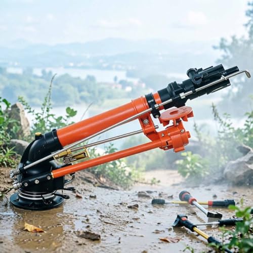 YXINHONGYUE Stainless Steel Turbine-Driven Sprinkler Gun Heavy-Duty Industrial Farm Watering Equipment for Construction Sites The Spray Diameter Can Reach 20-100 Meters