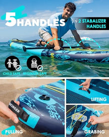 Skatinger 11'6×35" Super Wide Inflatable Stand Up Paddle Board Blue