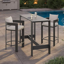 Modway Tahoe 3-Piece Outdoor Patio Bar Table Set in White