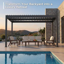 Kingdura Louvered Pergola 10'x10', Outdoor Pergola with Adjustable Louvered Roof, Reinforced Aluminum Frame Hardtop Gazebo for Patio Garden Deck Backyard, Grey