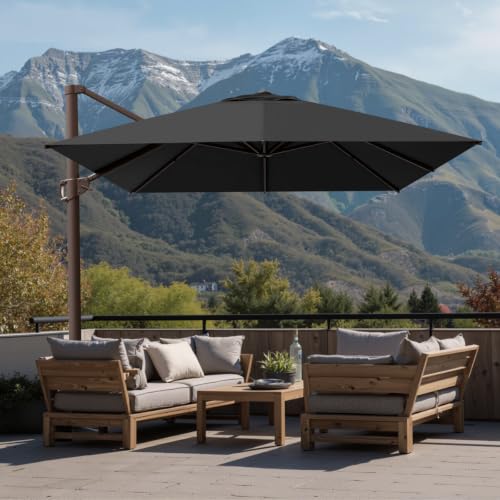 OROTLECT 10x13 Ft Rectangle Cantilever Umbrella without Weighted Base