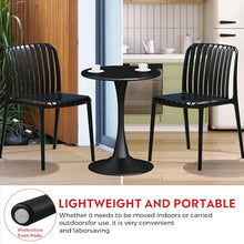 Costaelm Sunshine 5-Piece Outdoor Metal Dining Table Set and Stackable Resin Patio Chairs, Black