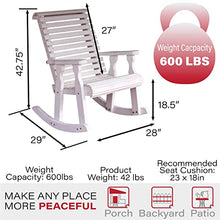 Amish Heavy Duty 600 Lb Roll Back Pressure Treated Rocking Chair (Semi-Solid White Stain)