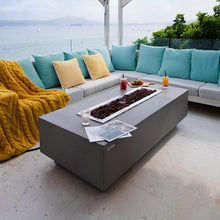 Granville Concrete Fire Pit 60" x 27" Outdoor Patio Firepit Includes Lava Rocks Modern Fire Pits & Outdoor Fireplaces for Garden, Deck, Indoor & Outdoor Heating