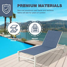 PEAK HOME FURNISHINGS 2-Piece Outdoor Aluminum Chaise Lounge Set Navy