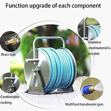 FKTHYO Wall/Floor Mounted Metal Hose Reel with 360° Rotating Crank Holds with Hose Connectors Accessories Can Be Used in Homes Gardens,15M (20M)