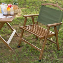 POLGDW Patio Folding Chairs, Wood Outdoor Chairs with Back, Reclining Chair Camping Beach Chair, Stackable Dining Chair, Foldable Outdoor Sling Chairs for Patio Porch Yard Balcony (Color : /Green