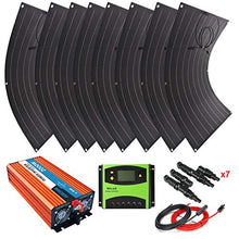 AUECOOR 800W (8pcs 100 Watt) Flexible Solar Panel Kit with 2000W Pure Sine Wave Inverter for for RV, Boat, Cabin,Trailer, Other Off Grid Applications12/24 Volt Battery Systems