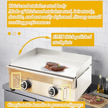 HQHAOTWU Countertop Gas Griddle LPG Gas Griddle Outdoor Flat Cooking Grill Griddle 2000Pa Stainless Steel BBQ Plate Grill 50-300℃ Temperature Controllable Camping Natural Gas Griddle with 2 Burners