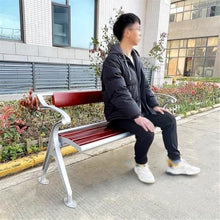 ZTHYSHXA Park Bench Park Outdoor Steel Bench, Wooden Double Chair, Garden Patio Lounge Backrest Seat(XL)