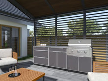 NewAge Products Classic Series 4PC Aluminum Slate Gray Modular Outdoor Kitchen Set with Casters and 33" Performance Grill LP - 24"D x 65"W x 47.1"H