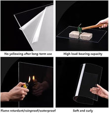 ZRUTIMI PC Solid Polycarbonate Sheet, 1/2/3mm Thick Transparent Panel, Weather-Resistant, Rainproof, Sun-Proof Outdoor Sunshade Panel(3mm,1.8x20m/6x65.6ft)