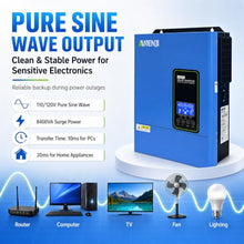 4200W Solar Hybrid Wechselrichter 24Vdc zu 110Vac Reiner Sinus Wechselrichter mit 120A MPPT Solarladeregler, Max PV-Eingangsspannung 500V, für 24V Lithium Batterien,mit WiFi-Modul