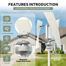 AISINILALAO 5000W 3 Blades Noiseless Wind Turbine Set 12V 24V 48V with Controller Solar Wind Power Kit for Street Lighting Free Energy Windmill Generator,12v