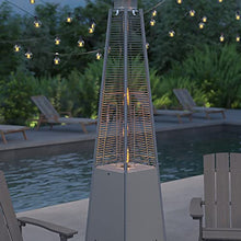 Merrick Lane Outdoor Patio Heater - Silver Pyramid Heater - 7.5 Feet Tall Portable Outdoor Heater