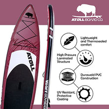 Atoll Inflatable Paddle Board with Premium SUP Accessories - 11ft Burgundy