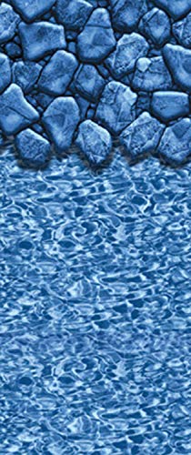 Lake Effect Pools Above Ground Swimming Pool Riviera 27' Round 52" Height Resin Protected Steel Sided Walls Bundle Boulder Swirl Pattern Liner Riviera