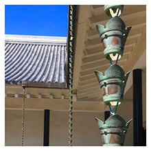 LZPHGB Rain Chain, 2.6M Rain Chains for Gutters for Heavy Pure Copper Catcher Chain for Downspouts Temple Scenic Water Diversion House and Garden Decor for Exterior Gutters,E 2.6m