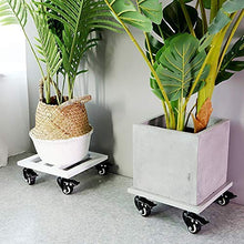 QUANGJN Metal Plant Pot Trolley with Wheels Heavy Duty Plant Pot Mover for Indoor and Outdoor Use Large Plant Pot Stand On Wheels Gray 40Cm,